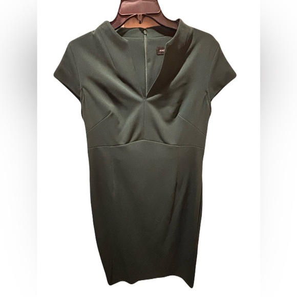 Andrew Marc Dark Green Cap Sleeve Midi Dress | Workwear | NWT - Picture 2 of 8